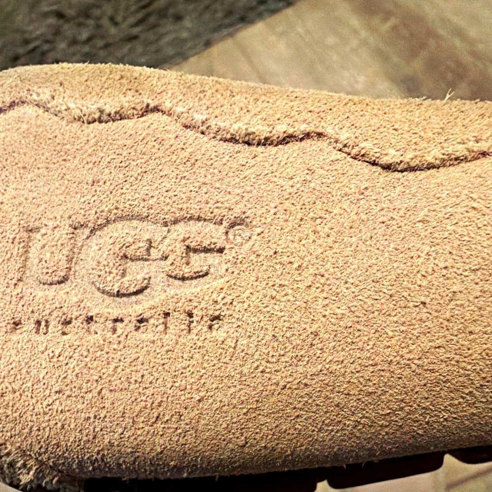 UGG Ansley Women's Size 9 Light Gray Suede Shearling Lined Moccasin Slippers